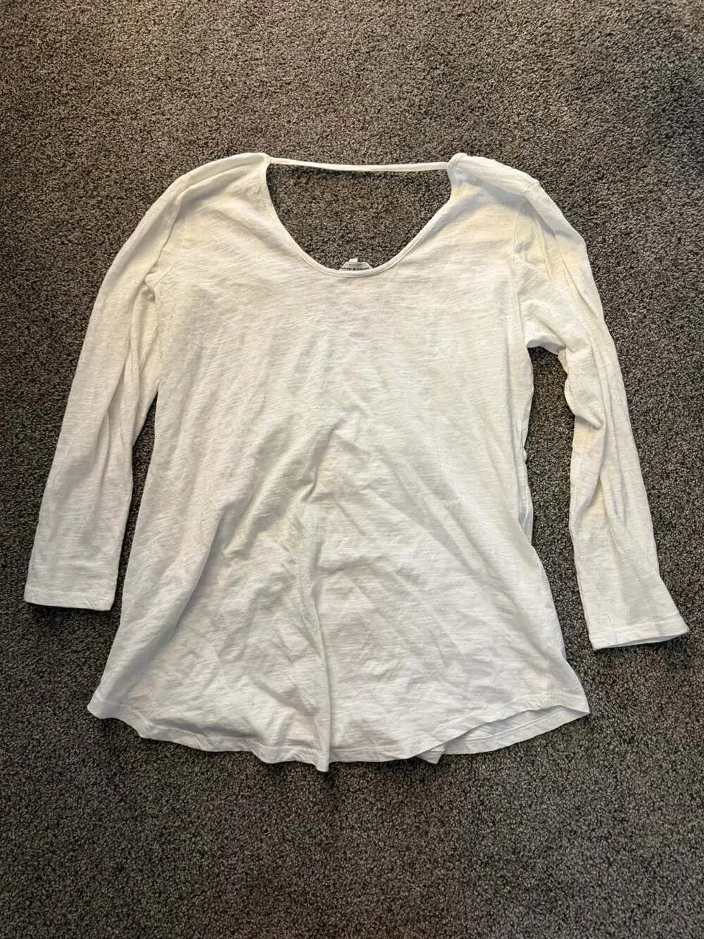 Lucky Brand White Long Sleeve Embroidered Lace Yoke Top